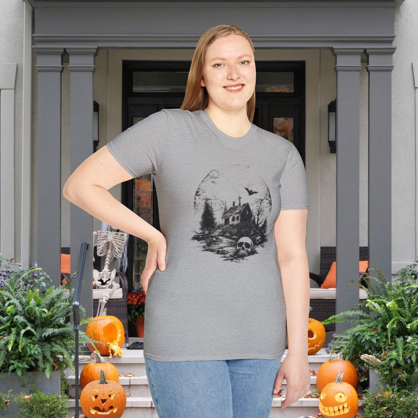 Creepy Full Moon Adult T-shirt