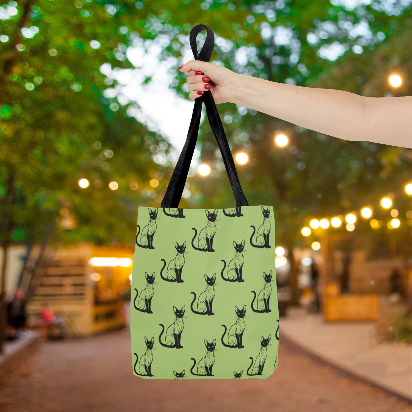 Siamese Charm – Sage Garden Canvas Tote Bag