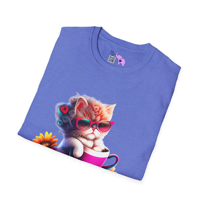 Cool Sunflower Kitten 3 Adult T-shirt