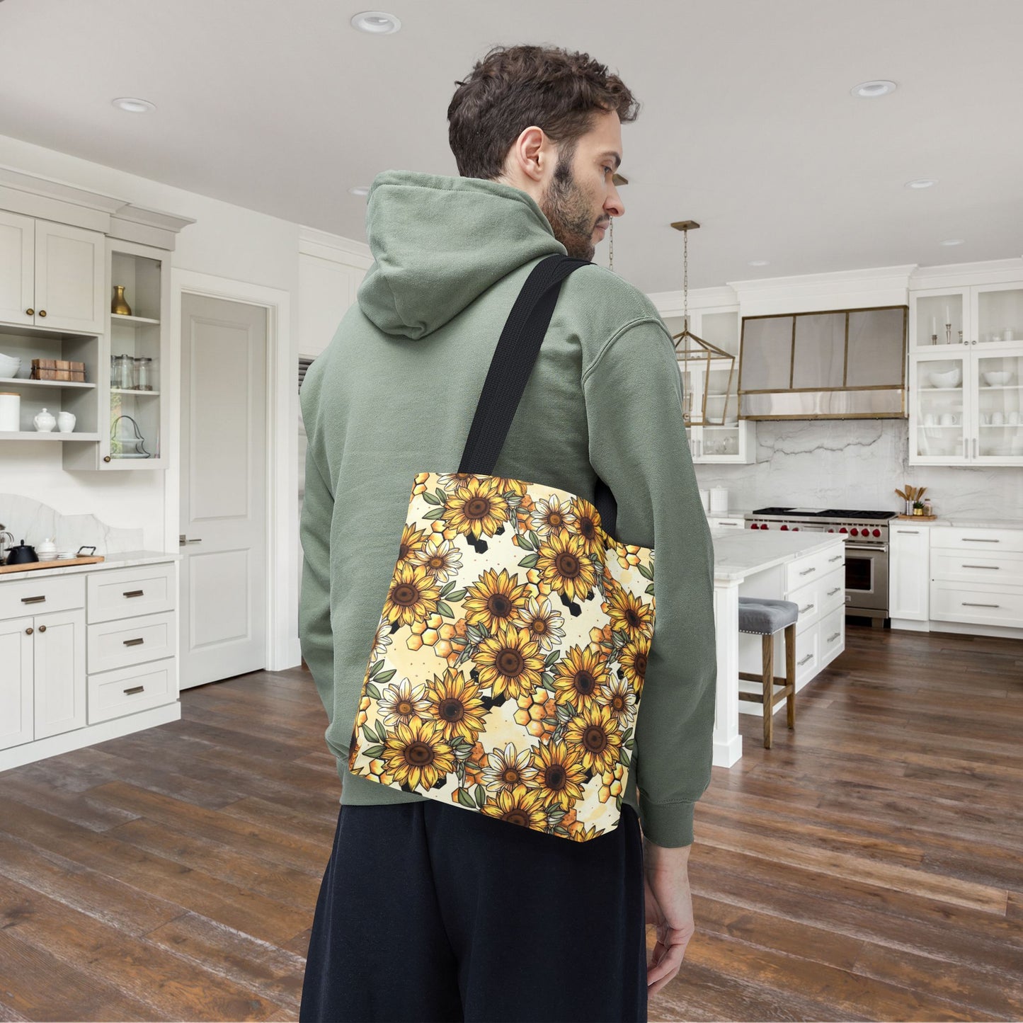 Honeycombs & Sunflowers Canvas Tote Bag