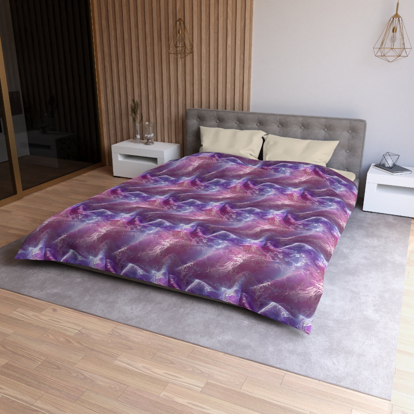 Blush Orchid Sheer & Lace Duvet Bedding Set