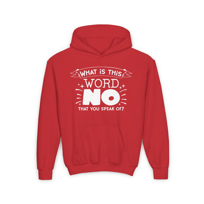 What Is This Word No That You Speak Of? Youth Heavy Blend Hoodie