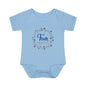 ""Blue Milestone Wreath Onesie-Four Months