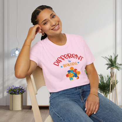 Different is Beautiful Autism Awarness Adult T-shirt