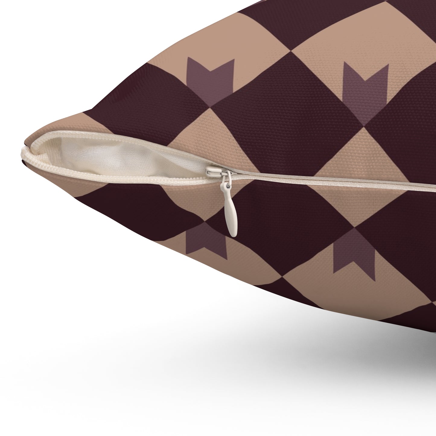Diamond Bloom-Crimson & Plum Throw Pillow