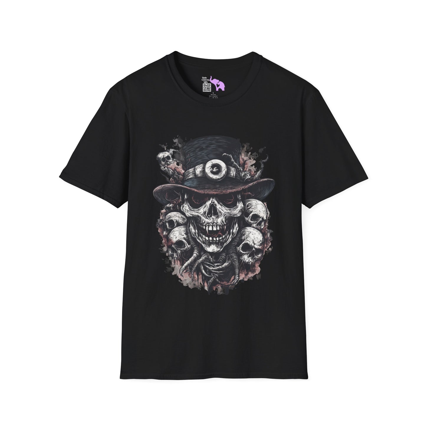 Creepy Skulls w/Top Hat Adult T-shirt