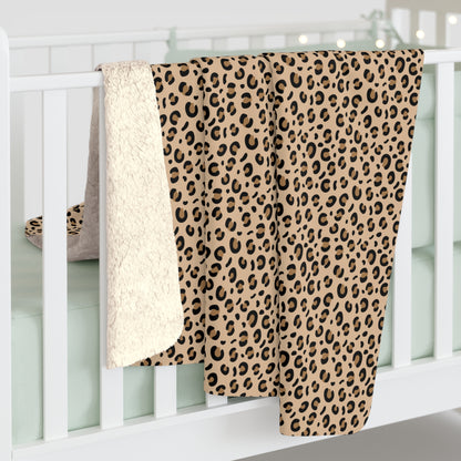 Cheetah Print Sherpa Fleece Blanket