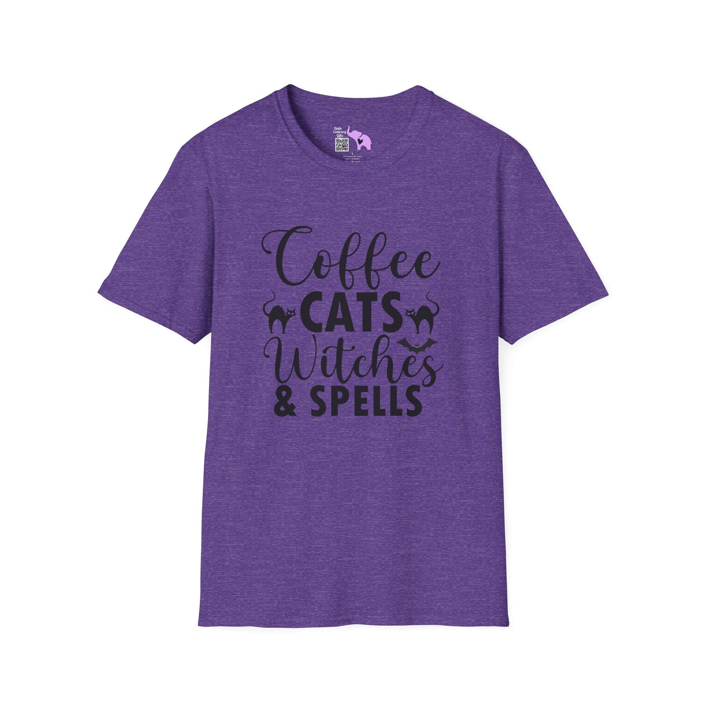 Coffee Cats Witches & Spells Adult T-shirt