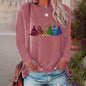 Women's Long-sleeved T-shirt Christmas Tree Printed Round Neck Loose Casual up to 6x