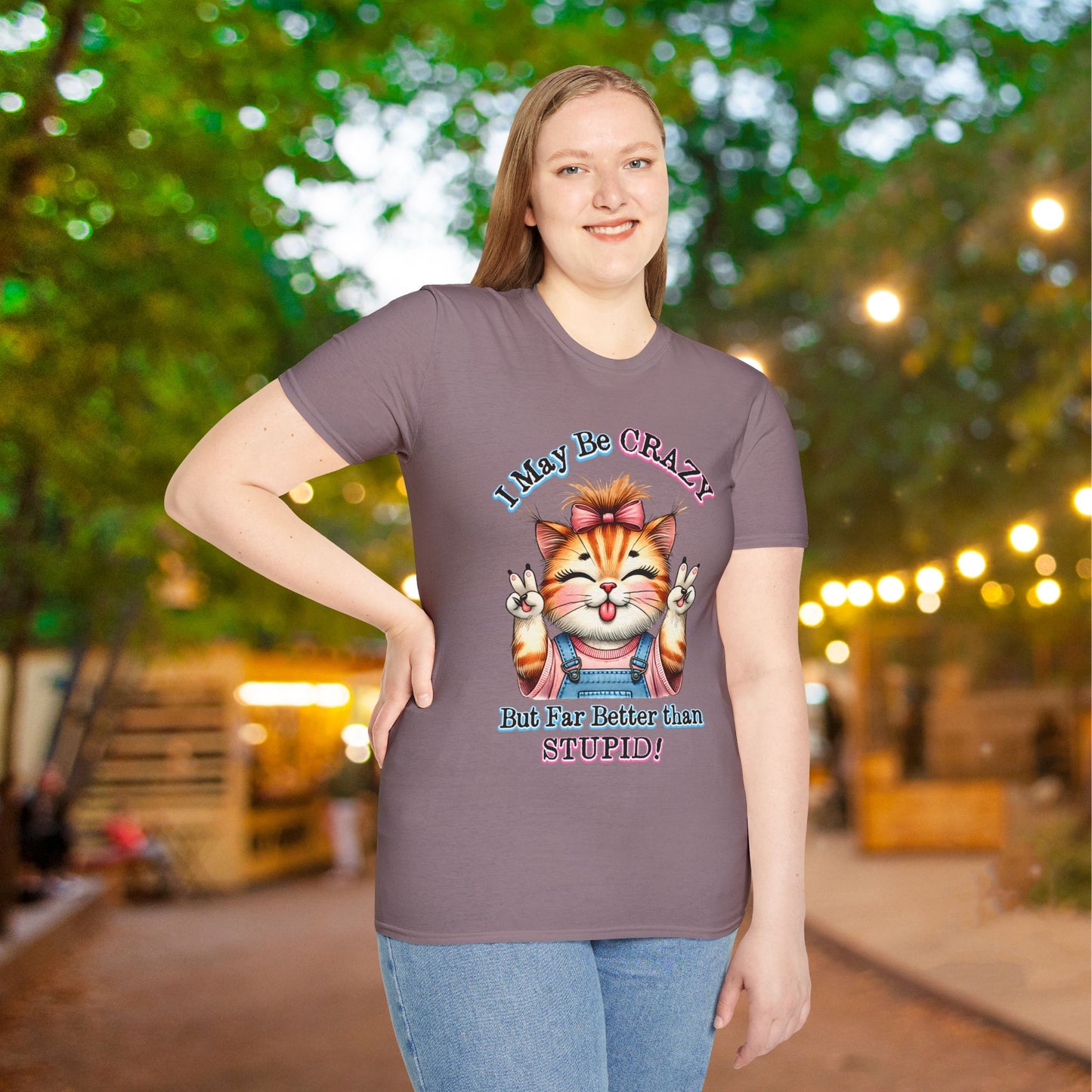 I May Be Crazy But Far Better Than Stupid Adult T-shirt