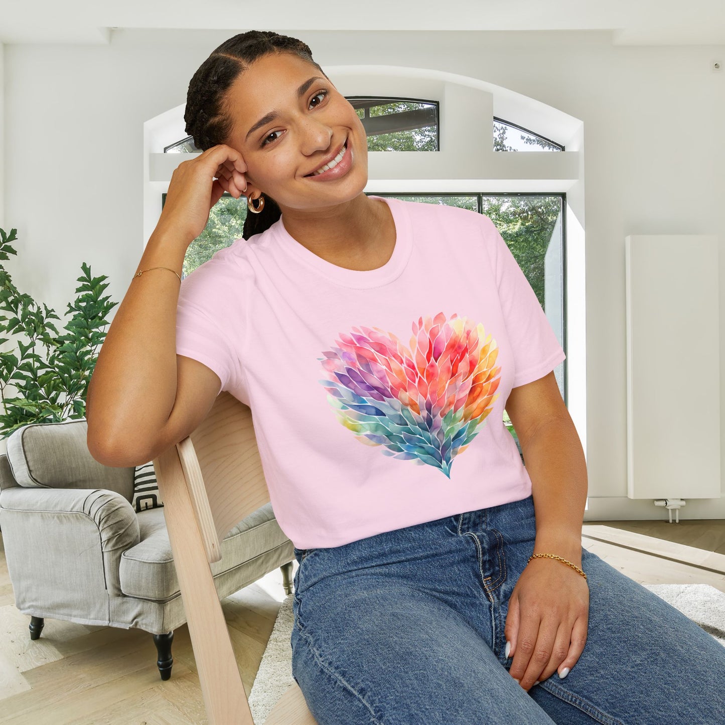Feathery Heart Adult T-shirt