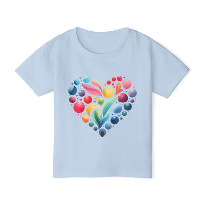 Color Pop Heart Heavy Cotton™ Toddler T-shirt