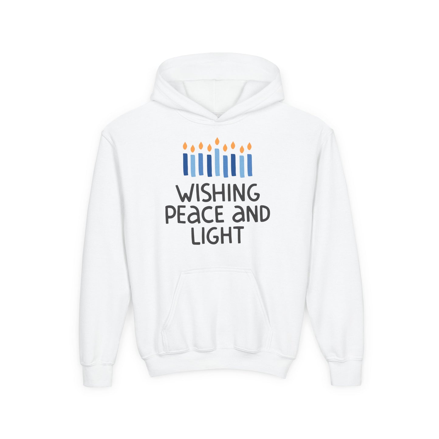Hanukkah Wishing Peace & Light Youth Hoodie