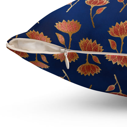 Crimson Luxe Petals Throw Pillow