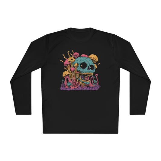 Creepy Mushroom Skull Adult Long Sleeve Tee