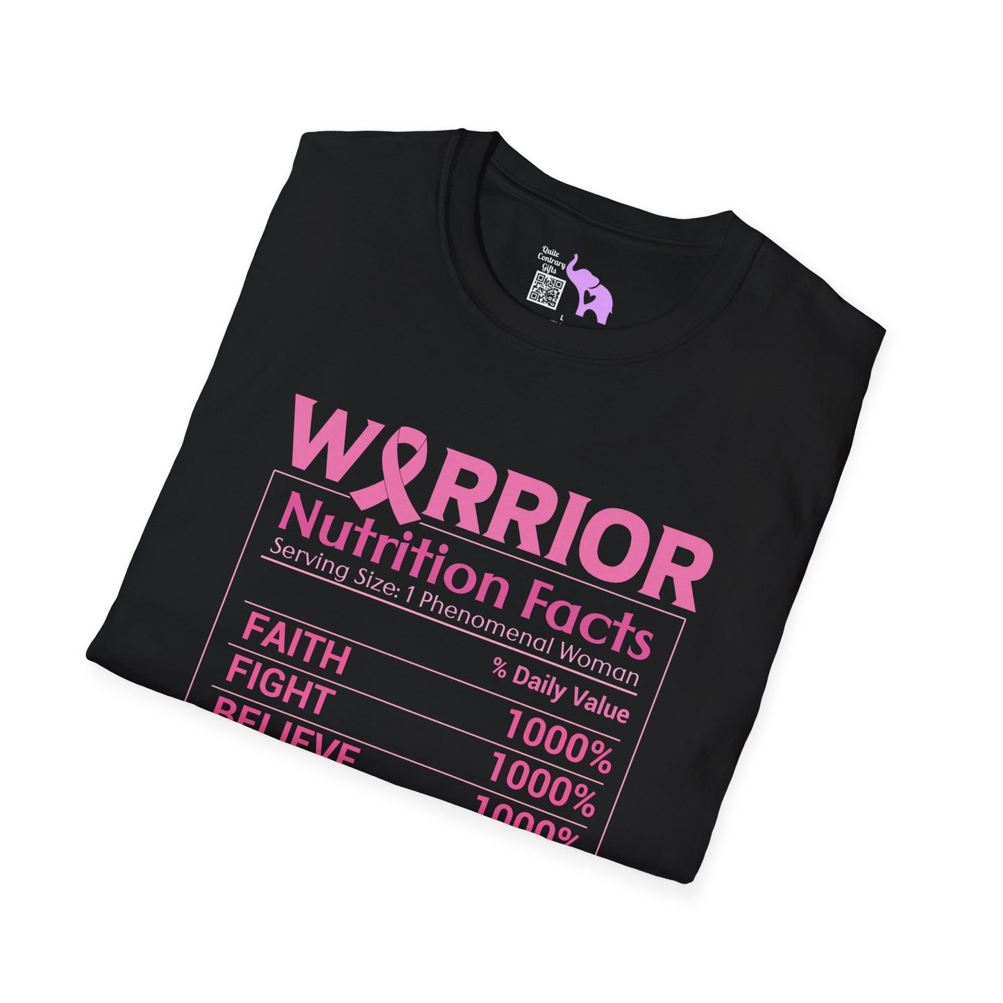 Breast Cancer Warrior Nutrition Facts Adult T-shirt