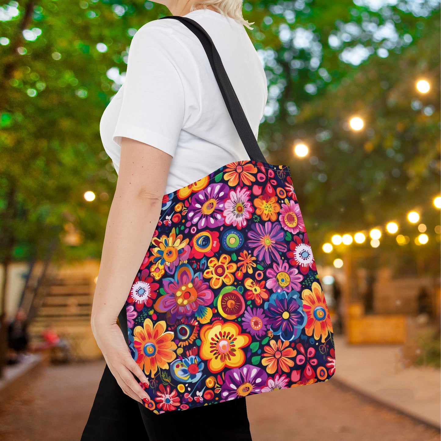 Floral Fiesta Canvas Tote Bag