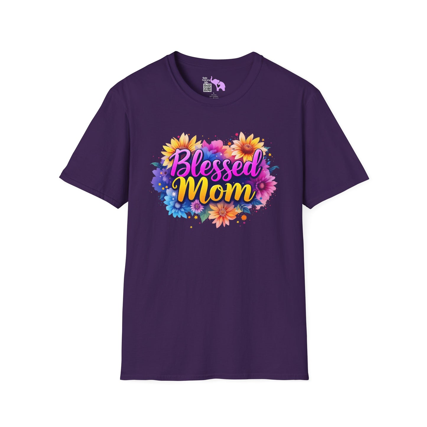 Blessed Mom (Vibrant Floral) Adult T-shirt