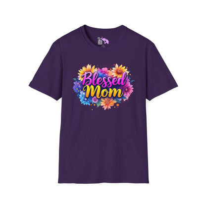 Blessed Mom (Vibrant Floral) Adult T-shirt