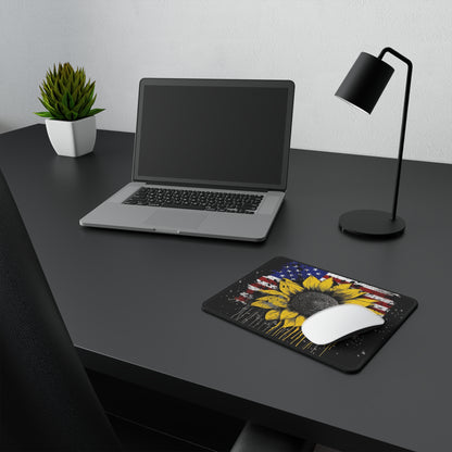 Sunflower American Flag Non-Slip Gaming Mouse Pad