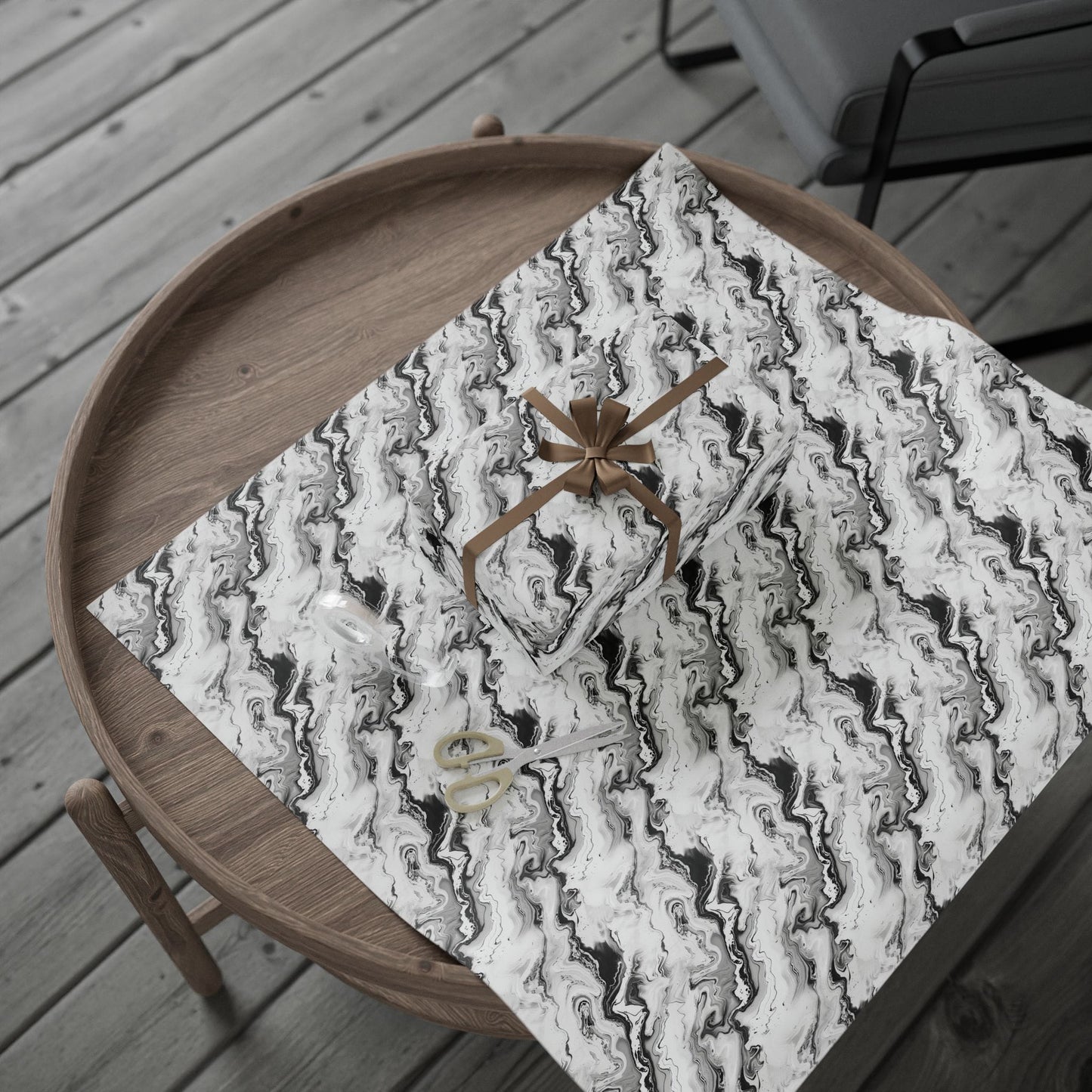 Frost Veil Marble Wrapping Paper