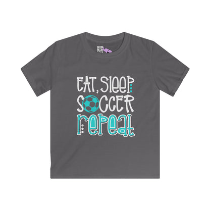 Eat, Sleep, Soccer Repeat Youth Softstyle Tee
