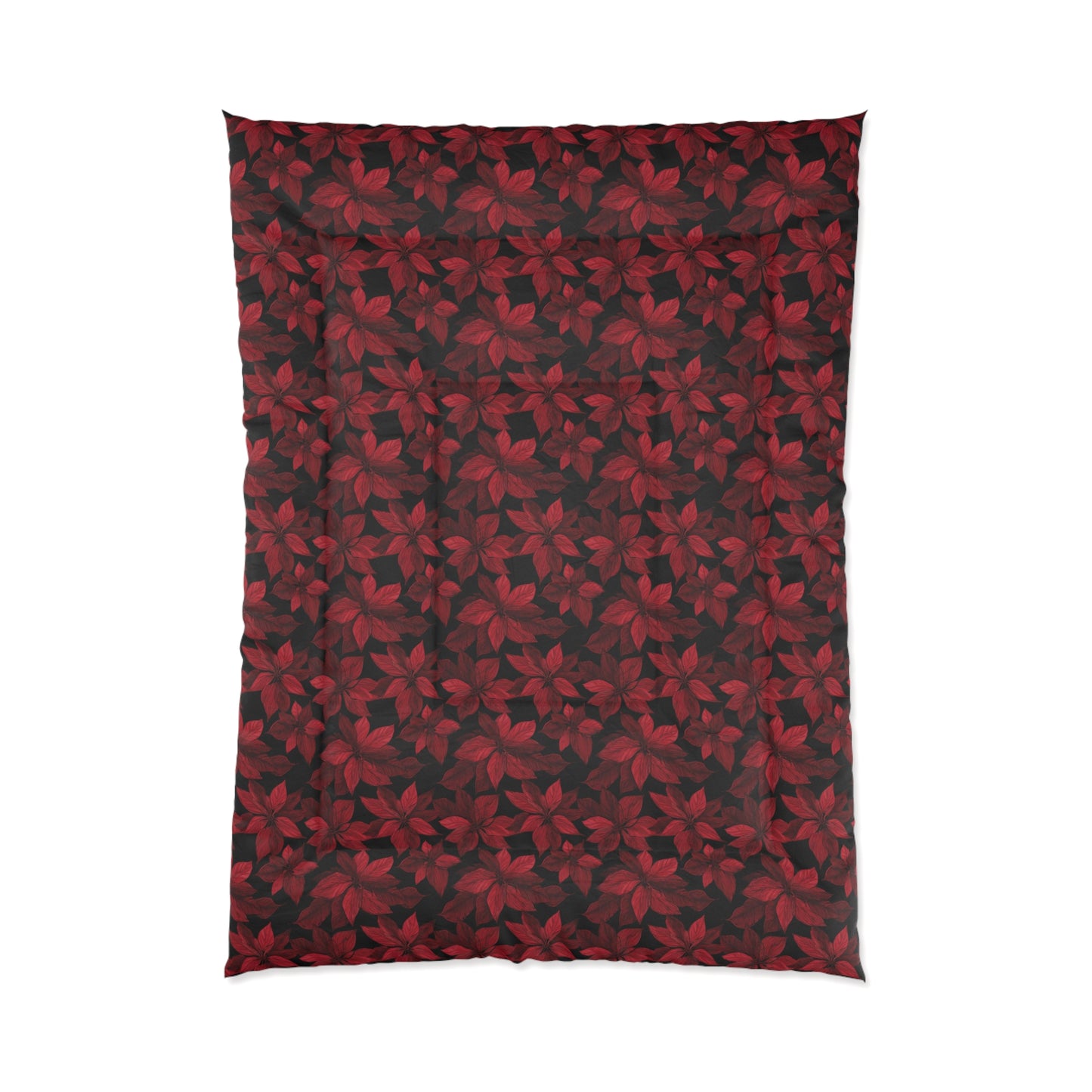 Midnight Poinsettia Garden Comforter