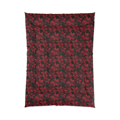 Midnight Poinsettia Garden Comforter