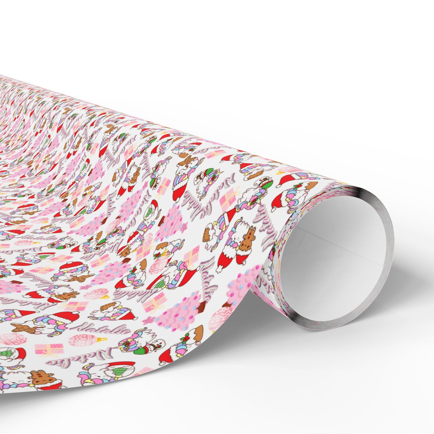 Christmas Unicorn 2 Custom Name Wrapping Paper (Natalie)