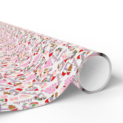 Christmas Unicorn 2 Custom Name Wrapping Paper (Natalie)