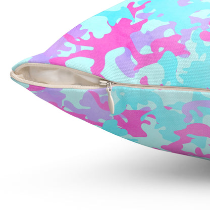 Cotton Candy Camo Throw Pillow
