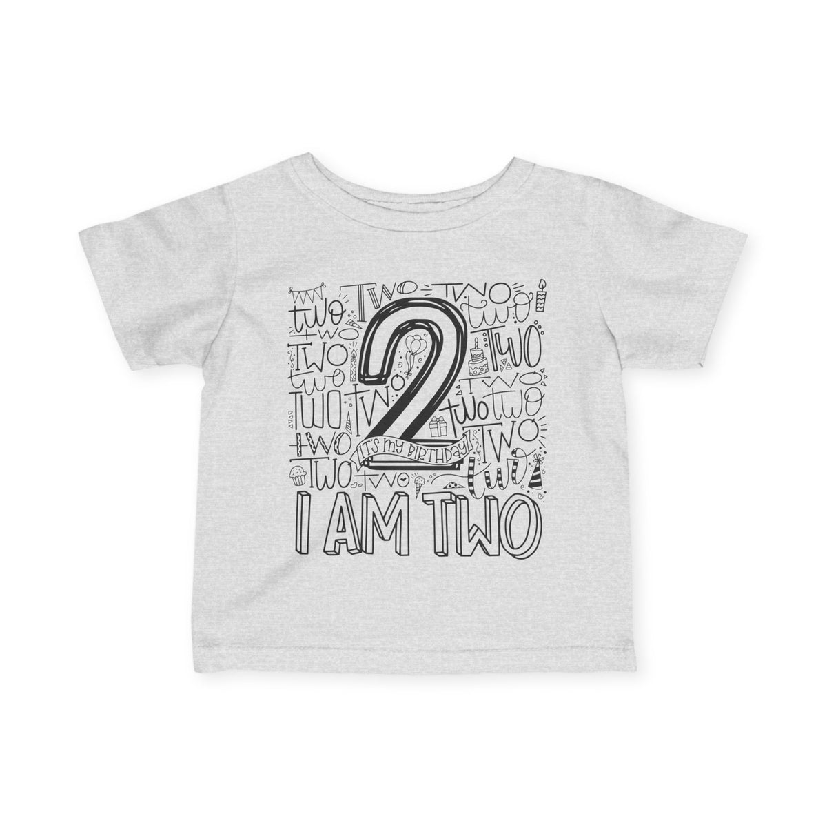 I Am Two Typography Infant T-Shirt