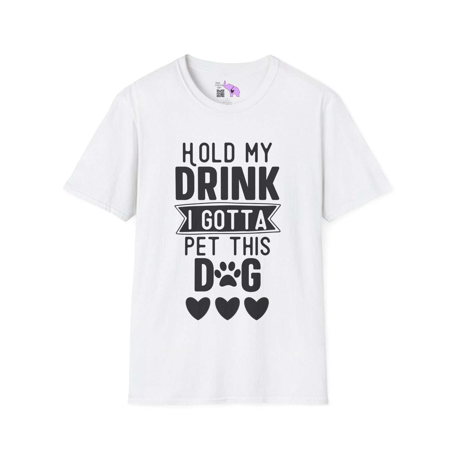 Hold My Drink I Gotta Pet This Dog Adult T-shirt