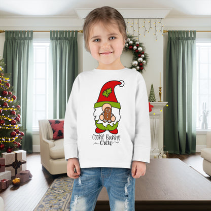 Cookie Baking Crew Gnome Toddler Long Sleeve Tee