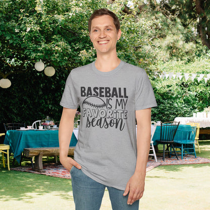 Baseball Is My Favorite Season Adult T-shirt