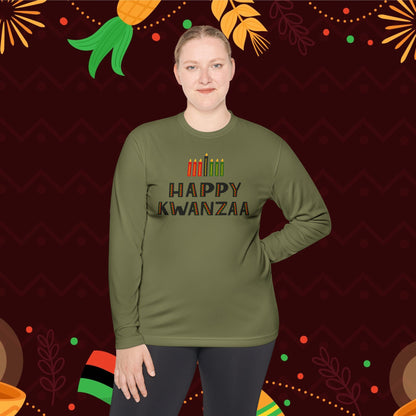 Happy Kwanzaa (Kinara) Adult Long Sleeve Tee