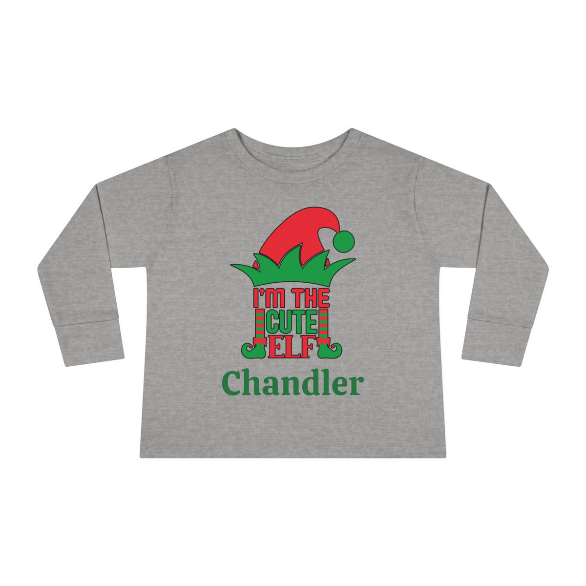 I'm The Cute Elf Personalized Toddler Long Sleeve Tee