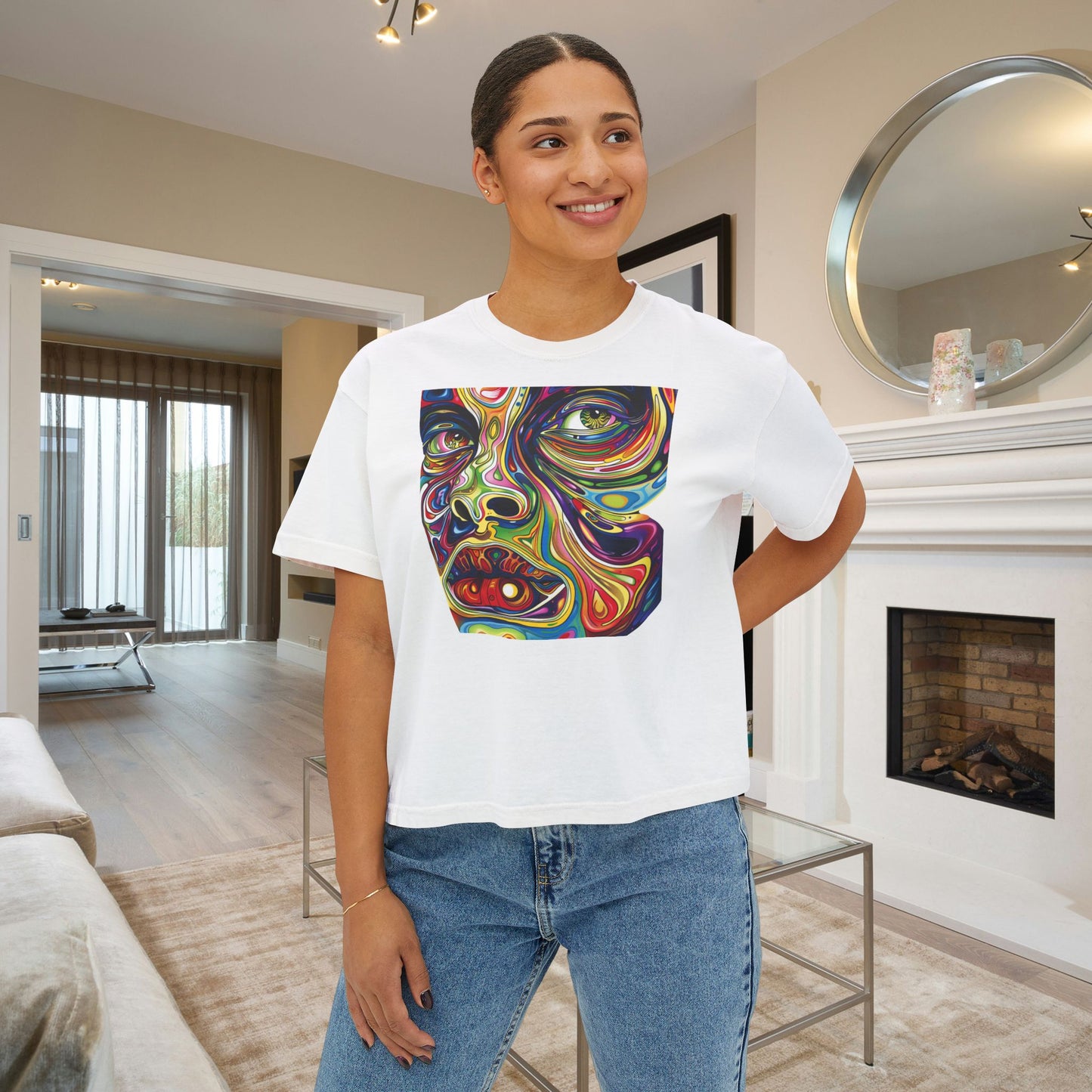 Psychedelic Portrait Women's Boxy Tee