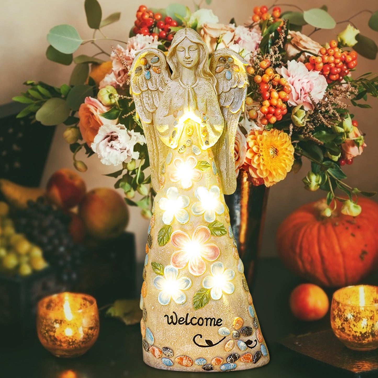 Angel Resin Statue LED Lamp