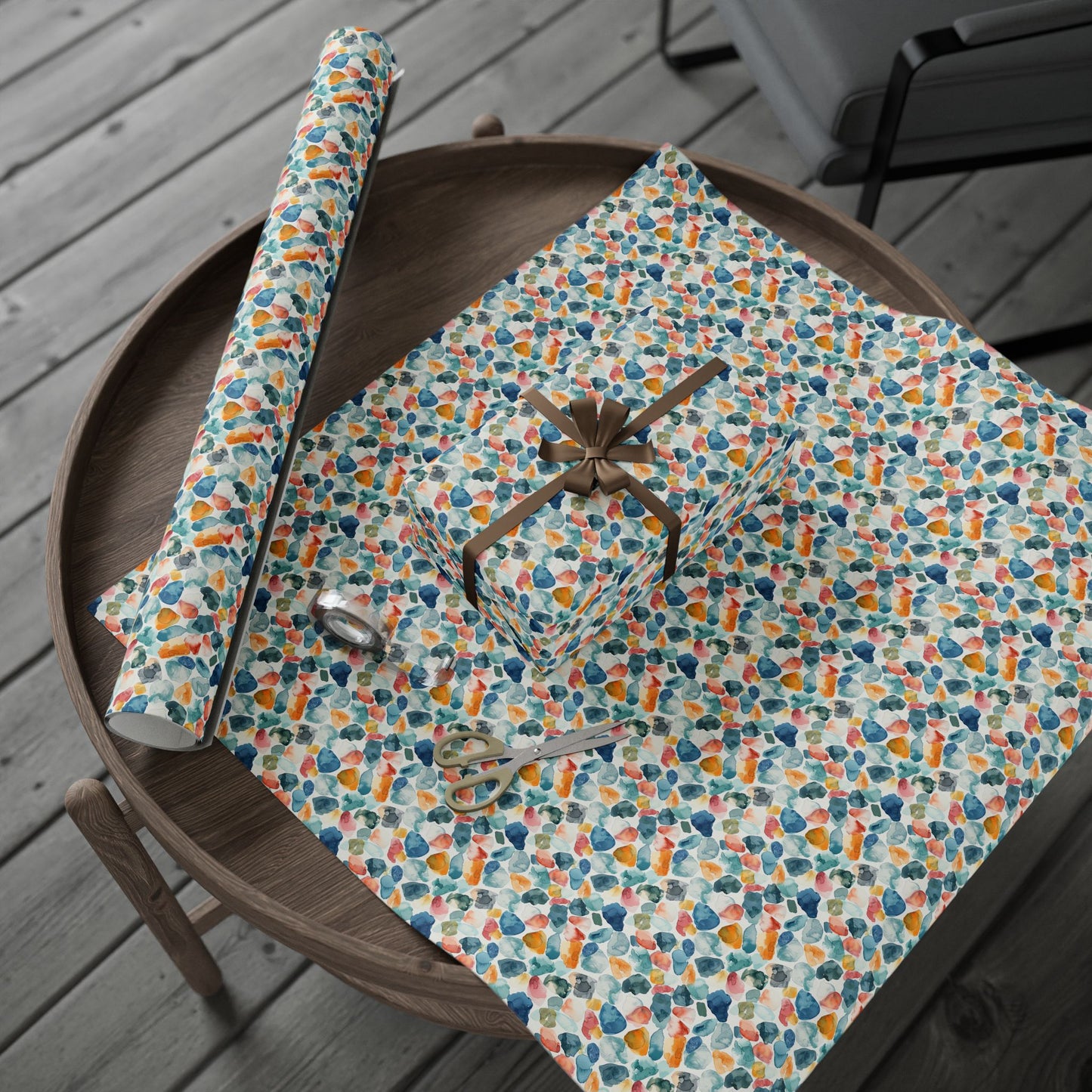 Watercolor Pebble Terrazzo  Wrapping Paper