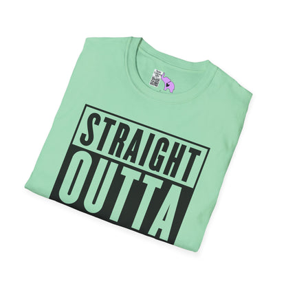 Straight Outta Texas (Light Colors, Black Text) Adult T-shirt