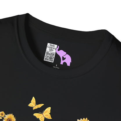 Sunflower Heart & Butterflies Adult T-shirt