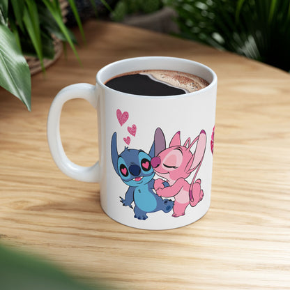 Valentine Stitch Ceramic Mug, (11oz, 15oz)