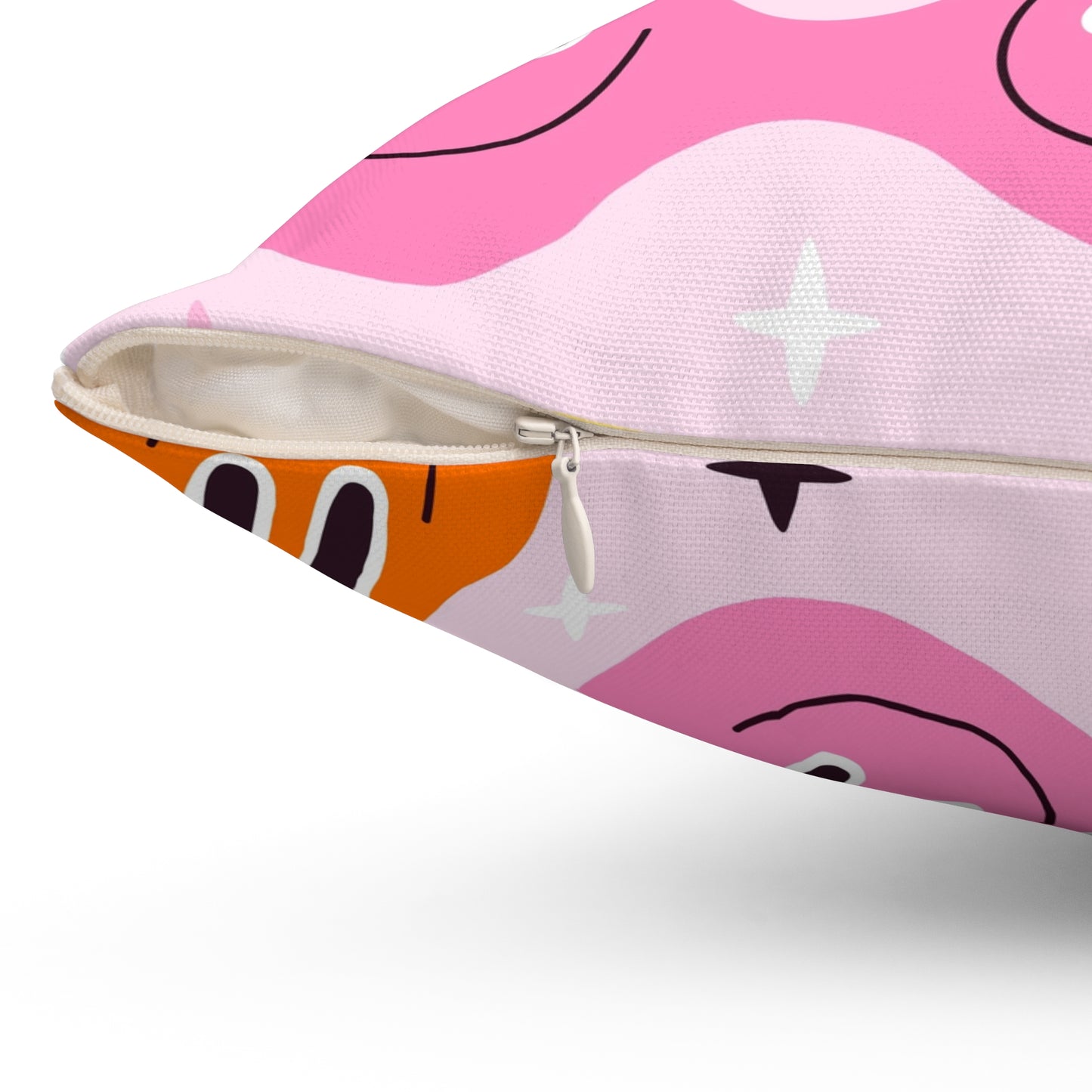 Whimsical Smiley Faces Throw Pillow