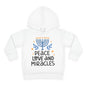 Hanukkah Peace Love & Miracles 1 Toddler Pullover Fleece Hoodie