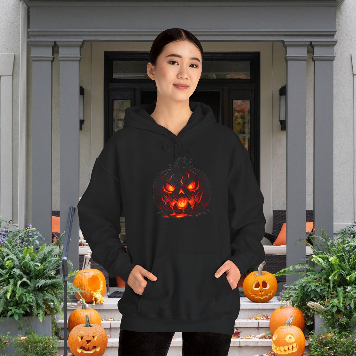""Inferno Jack-O’-Lantern Adult Hooded Sweatshirt