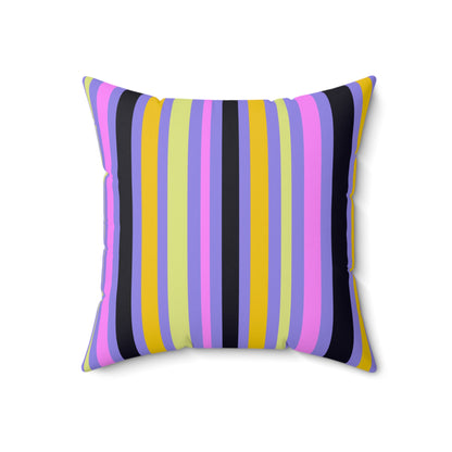 Midnight Pop Stripes Throw Pillow