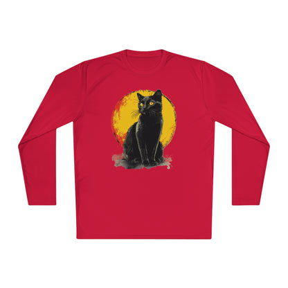 Black Cat Over Moon Adult Long Sleeve Tee