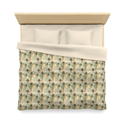 Worn Meadow Daisies Microfiber Duvet Cover