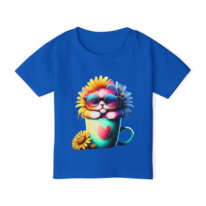 Cool Sunflower Kitten 2 Heavy Cotton™ Toddler T-shirt